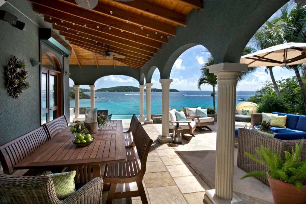 Covered Patio with dining area