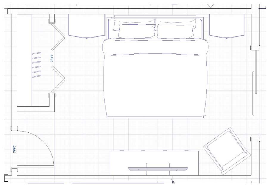 Mood board bedroom floor-plan