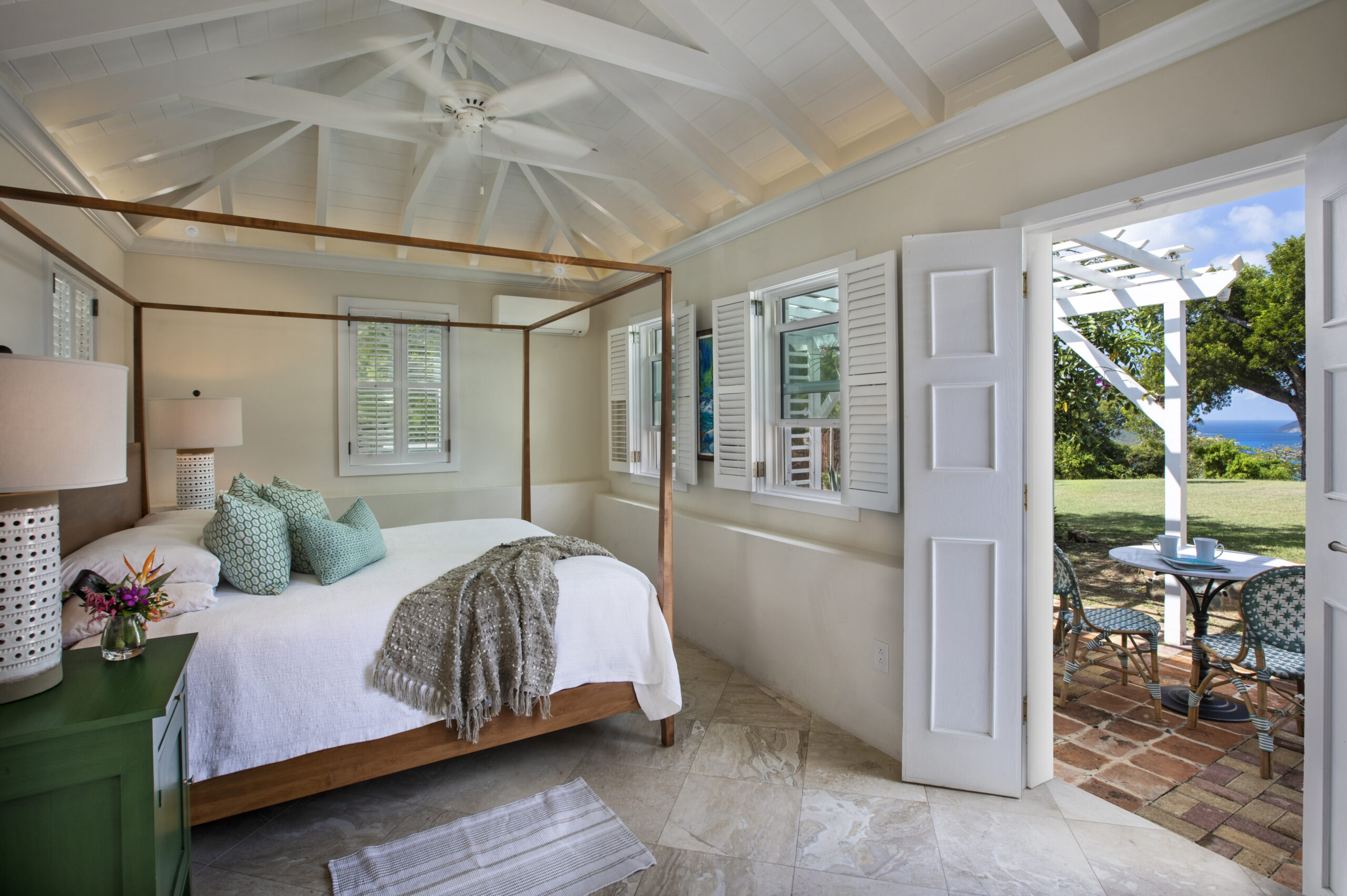 Vacation Rental bedroom design with access to al fresco dining right outside your bedroom