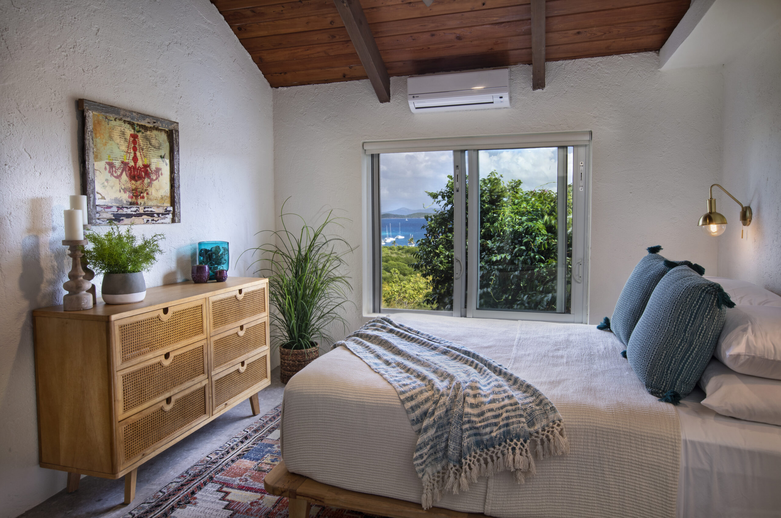 Island Vacation Rental Bedroom Design with a view