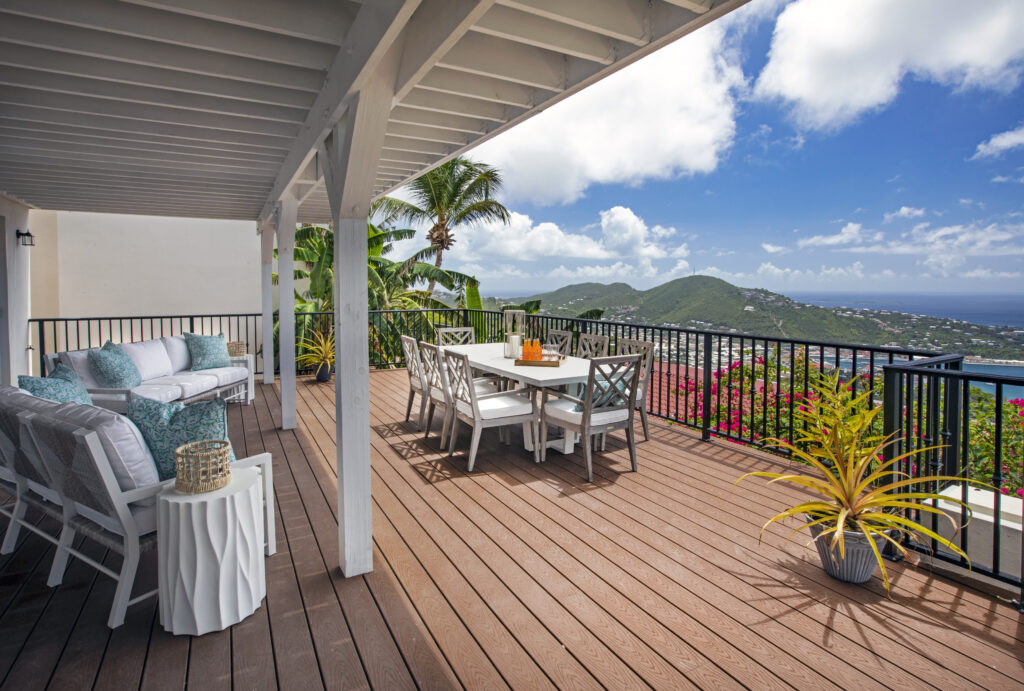 Rental Property Deck after Renovation Completed with Beautiful Views of the St. Thomas