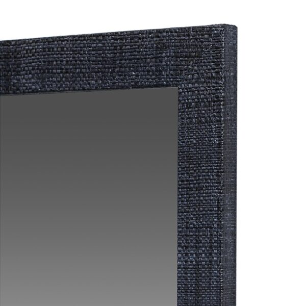 Raffia Wrapped Mirror - Navy