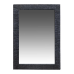 Raffia Wrapped Mirror - Navy