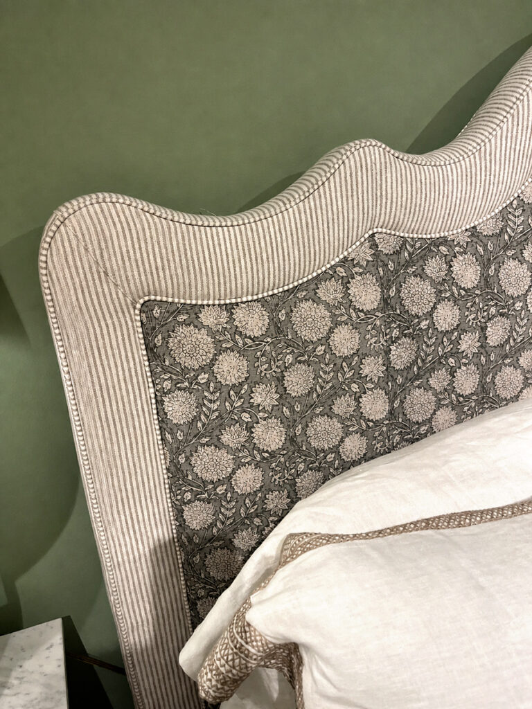 upholstered headboard with trim at high point 2026