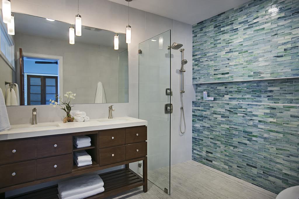 blue tile modern bathroom
