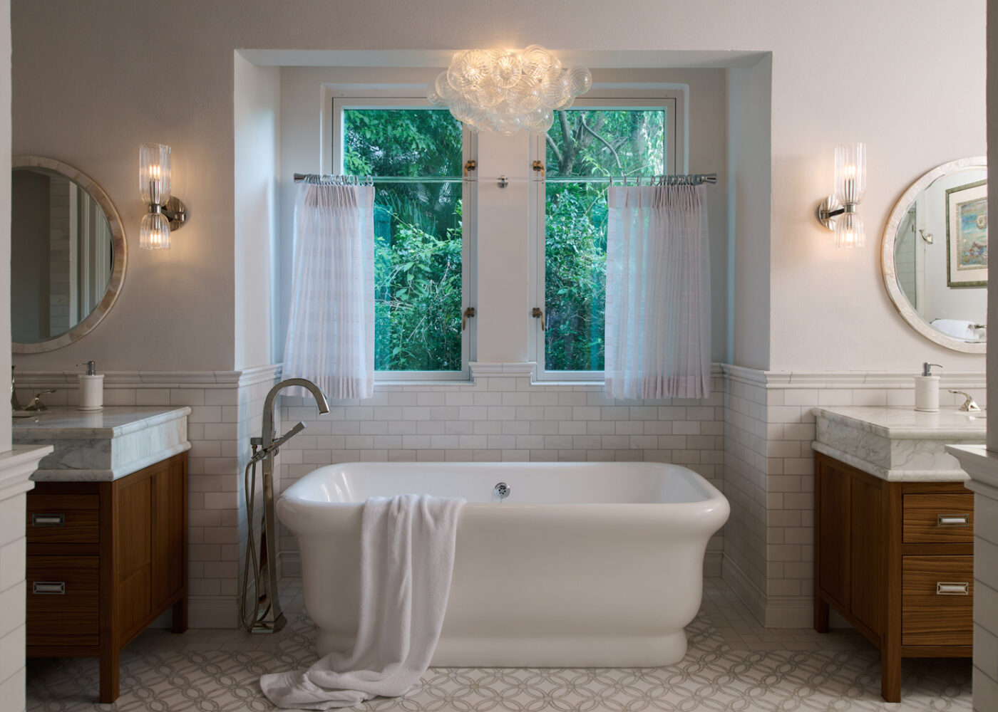Peter Bay St. John bathroom with standalone tub.